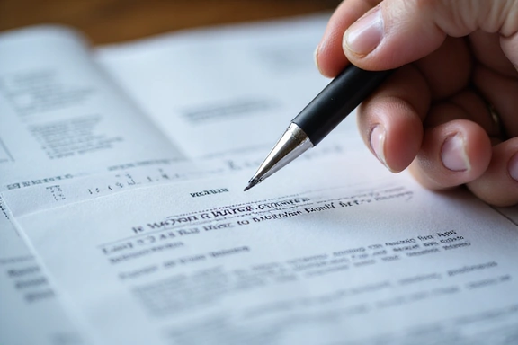 Image of legal documents and a pen, symbolizing terms and conditions
