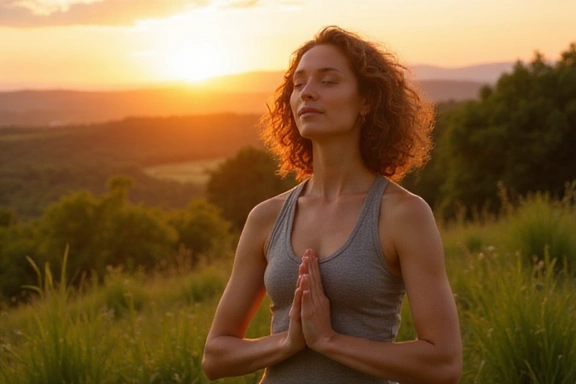 Γυναίκα που κάνει γιόγκα σε εξωτερικό χώρο